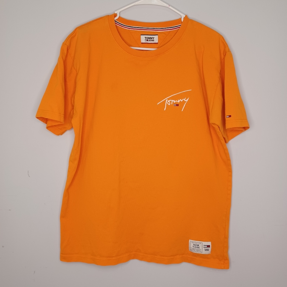 Tommy Hilfiger, T Shirt, Orange with "Tommy" logo in the back